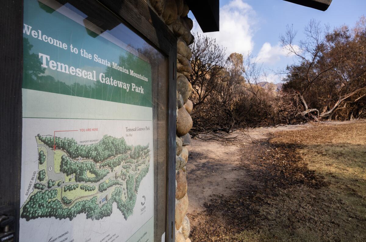 Temescal Canyon trailhead is closed because of the Palisades fire.