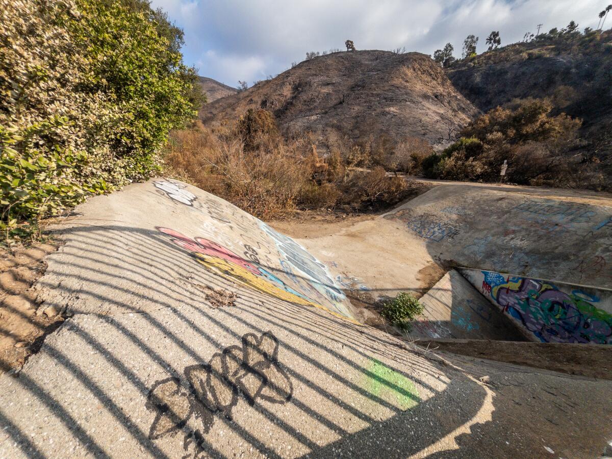 Los Leones Canyon trailhead is closed because of the Palisades fire.