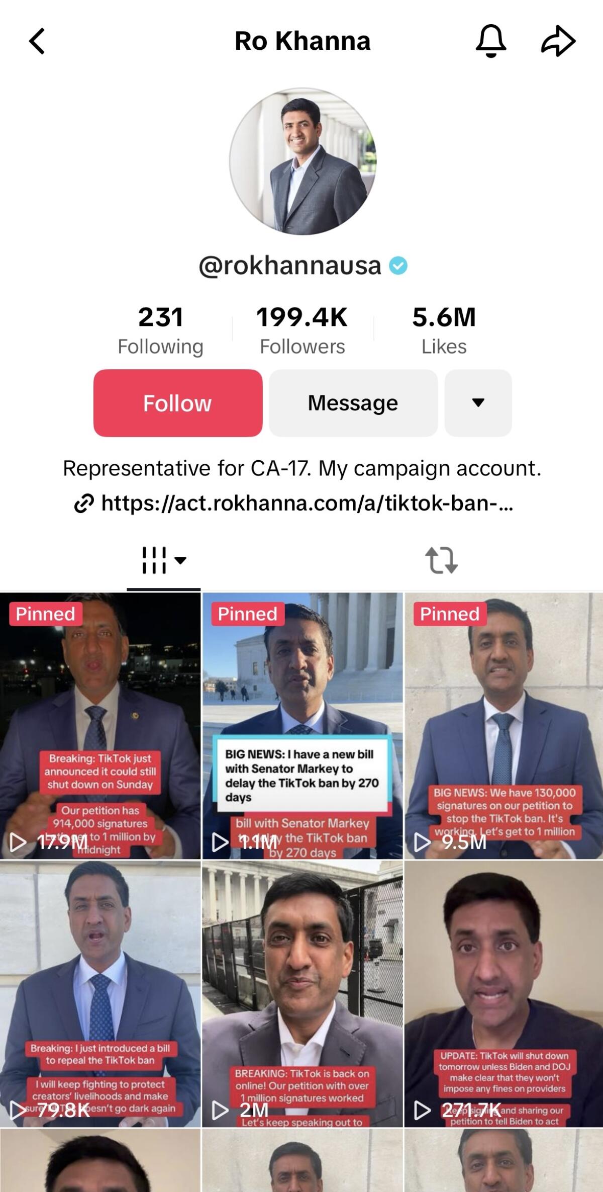 U.S. Rep. Ro Khanna, who represents Silicon Valley, has been an outspoken opponent of the ban.