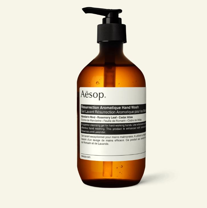 Aesop Resurrection Aromatique Hand Wash bottle.