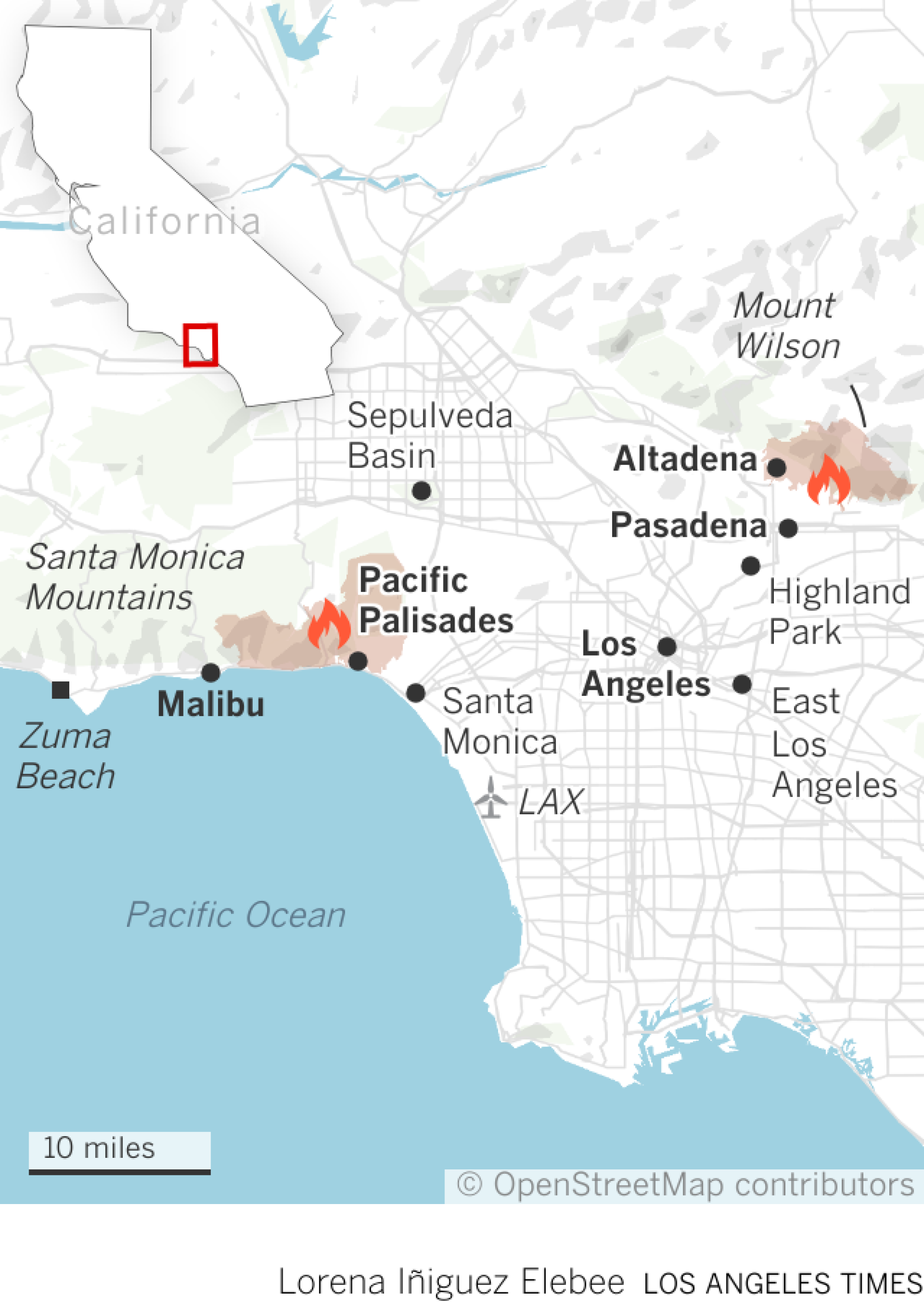 Palisades and Eaton fire areas