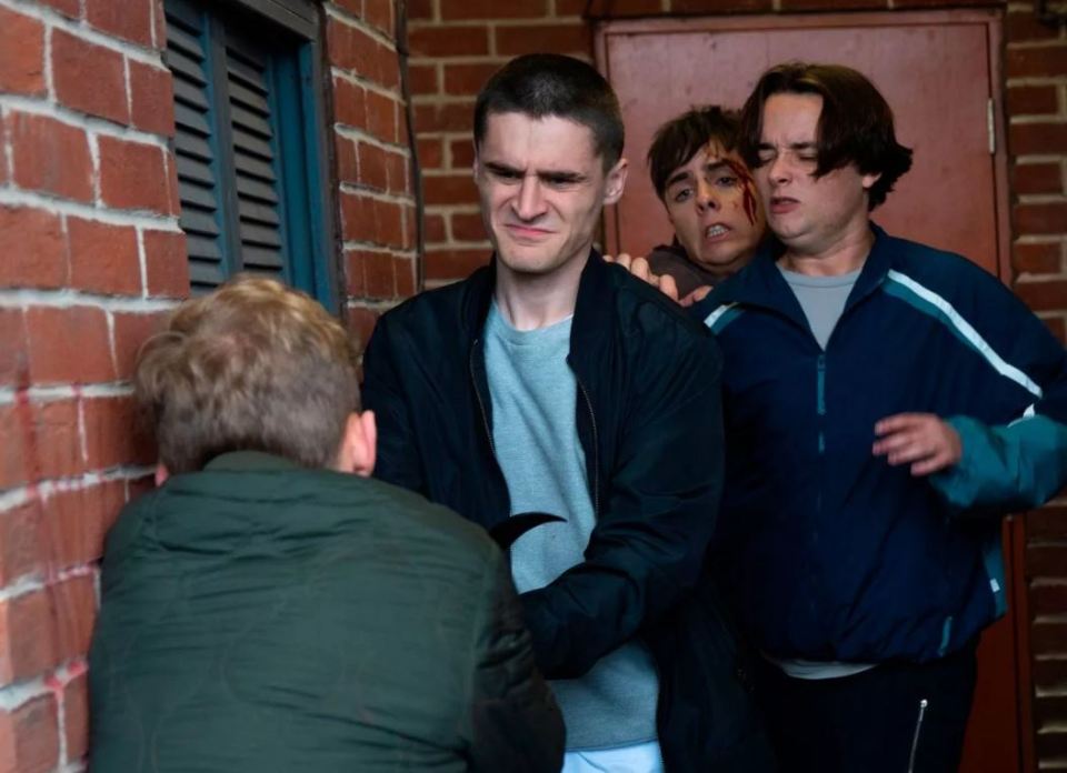 Logan and Matty Radcliffe, played by Harry Lowbridge and Séamus McGoff, in a scene.