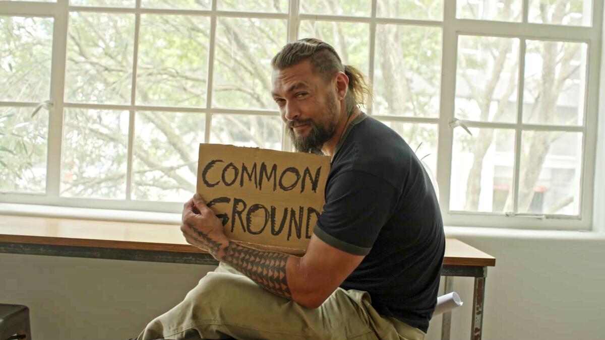 Jason Momoa in the film "Common Ground."