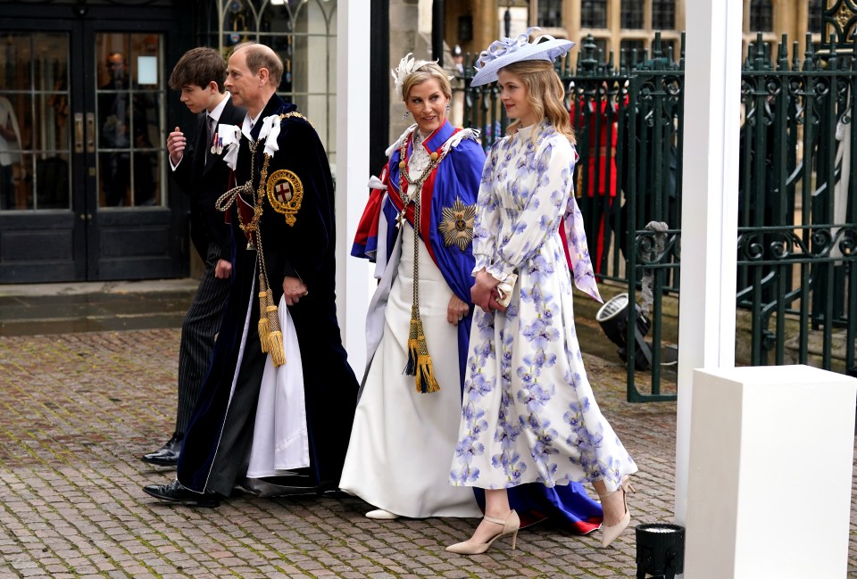 The Duke and Duchess of Edinburgh with Lady Louise Windsor and the Earl of Wessex at Westminster Abbey.