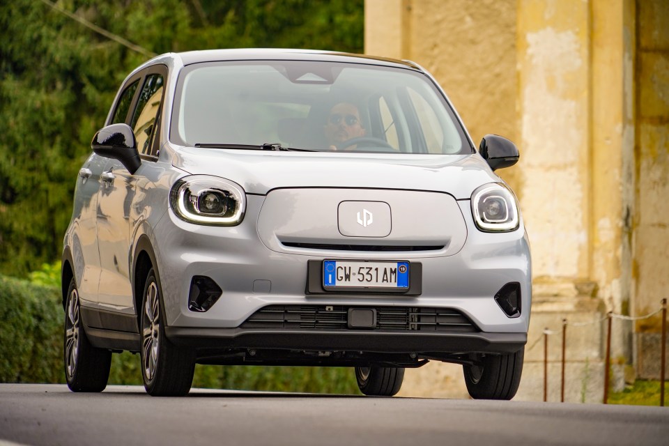 Leapmotor T03 electric car driving on a road.