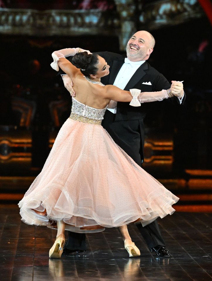 Katya Jones and Wynne Evans ballroom dancing.