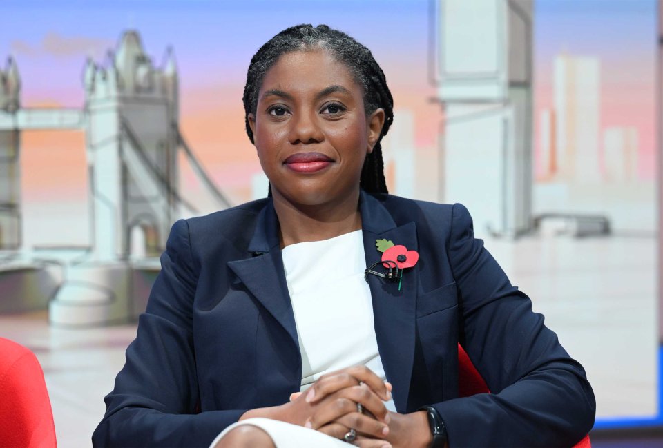 Photo of Kemi Badenoch on a BBC program.