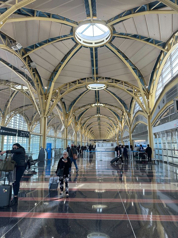 Travelers at Ronald Reagan airport.