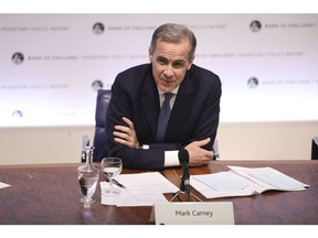 Mark Carney during a press conference when he was governor of the Bank of England.