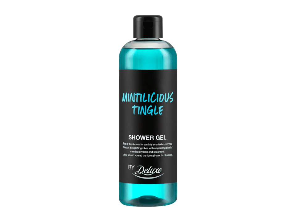 Mintlicious Tingle shower gel bottle.