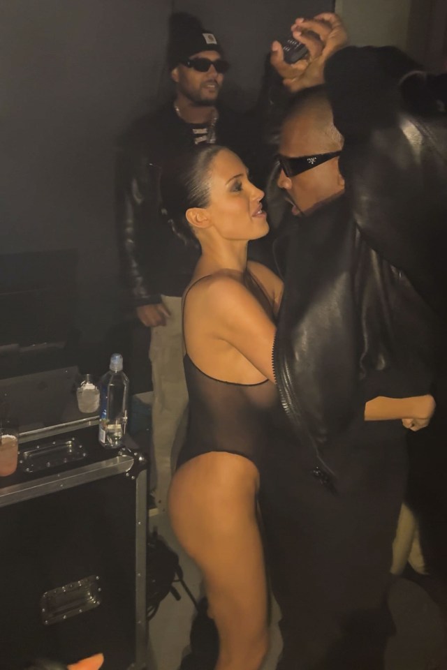 Kanye West and Bianca Censori at a Grammy after-party.