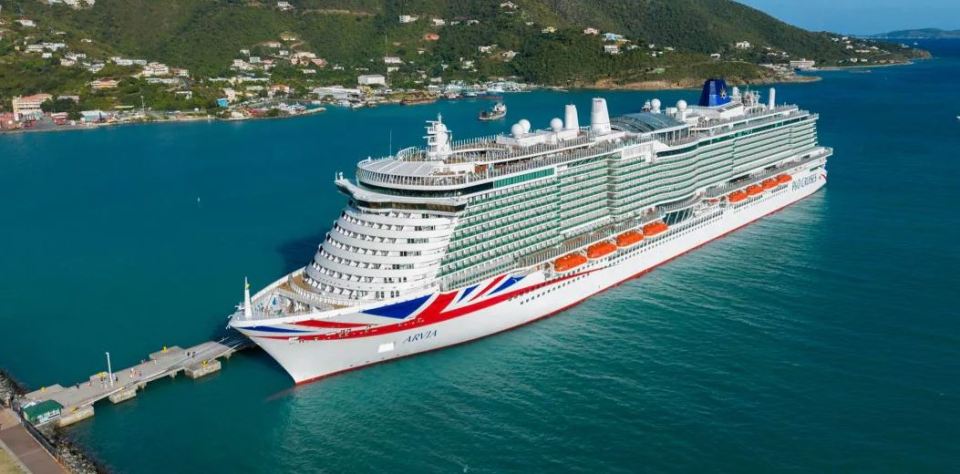 P&O cruise ship Arvia docked in Barbados.