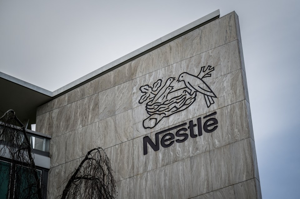 Nestlé logo on a building.