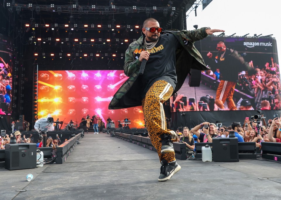 Sean Paul performing on stage at Wireless Festival.