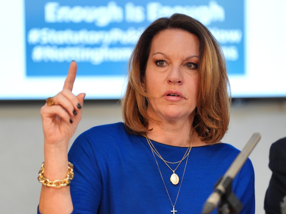 Emma Webber, mother of Barnaby Webber, speaking at a press conference.