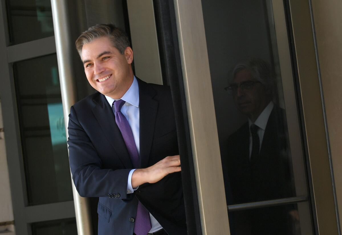 CNN White House correspondent Jim Acosta leaves US District Court in Washington, DC, on November 16, 2018. 