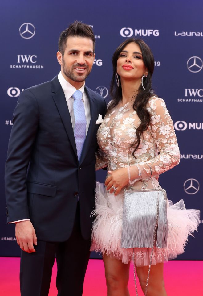 Cesc Fàbregas and his wife at the Laureus World Sports Awards.