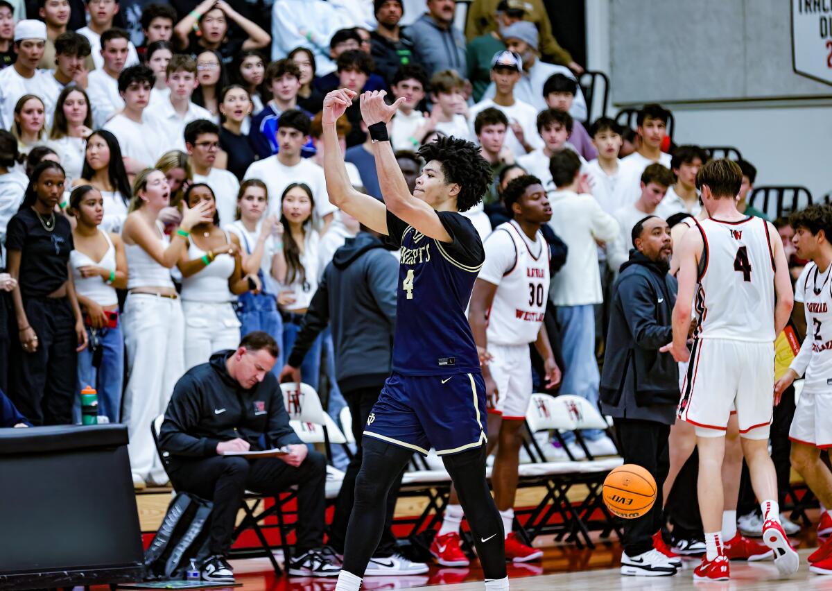 Tyran Stokes of Sherman Oaks Notre Dames tries to fire up the crowd.