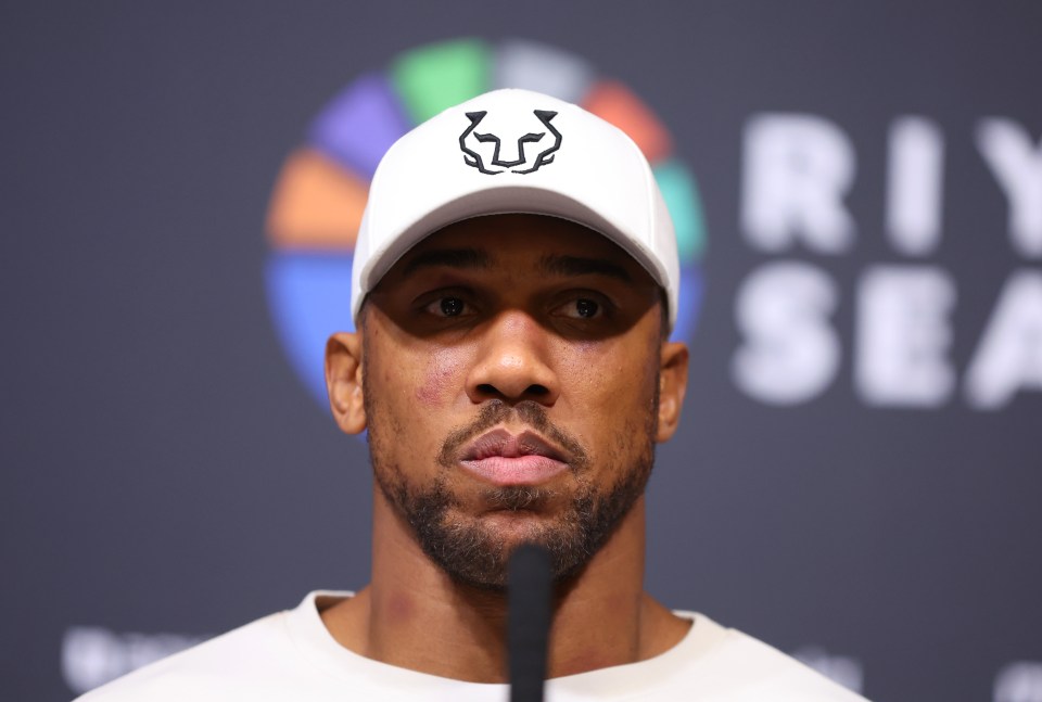 Anthony Joshua at a post-fight press conference.