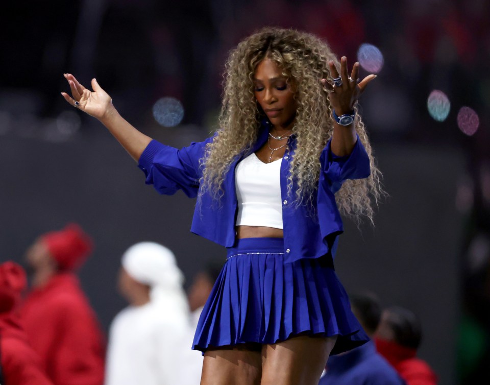 Serena Williams performing onstage.