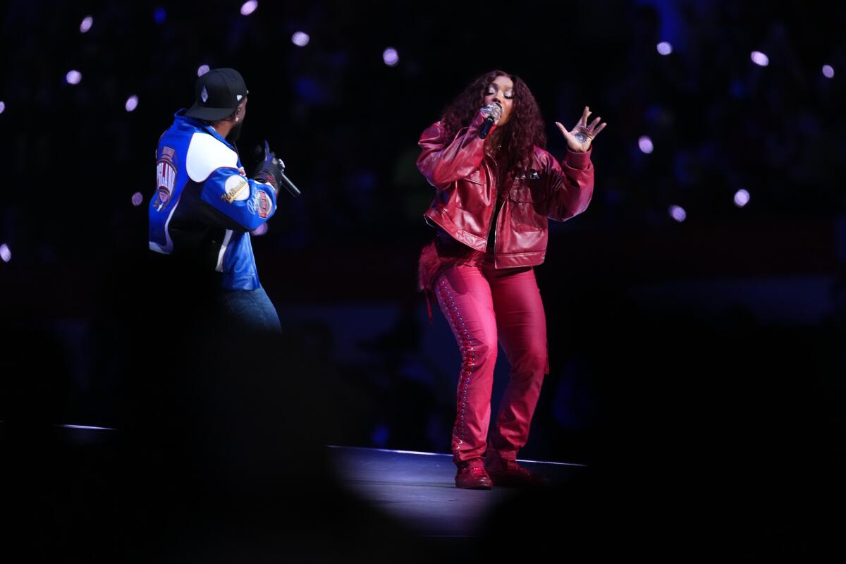 Kendrick Lamar and SZA perform.