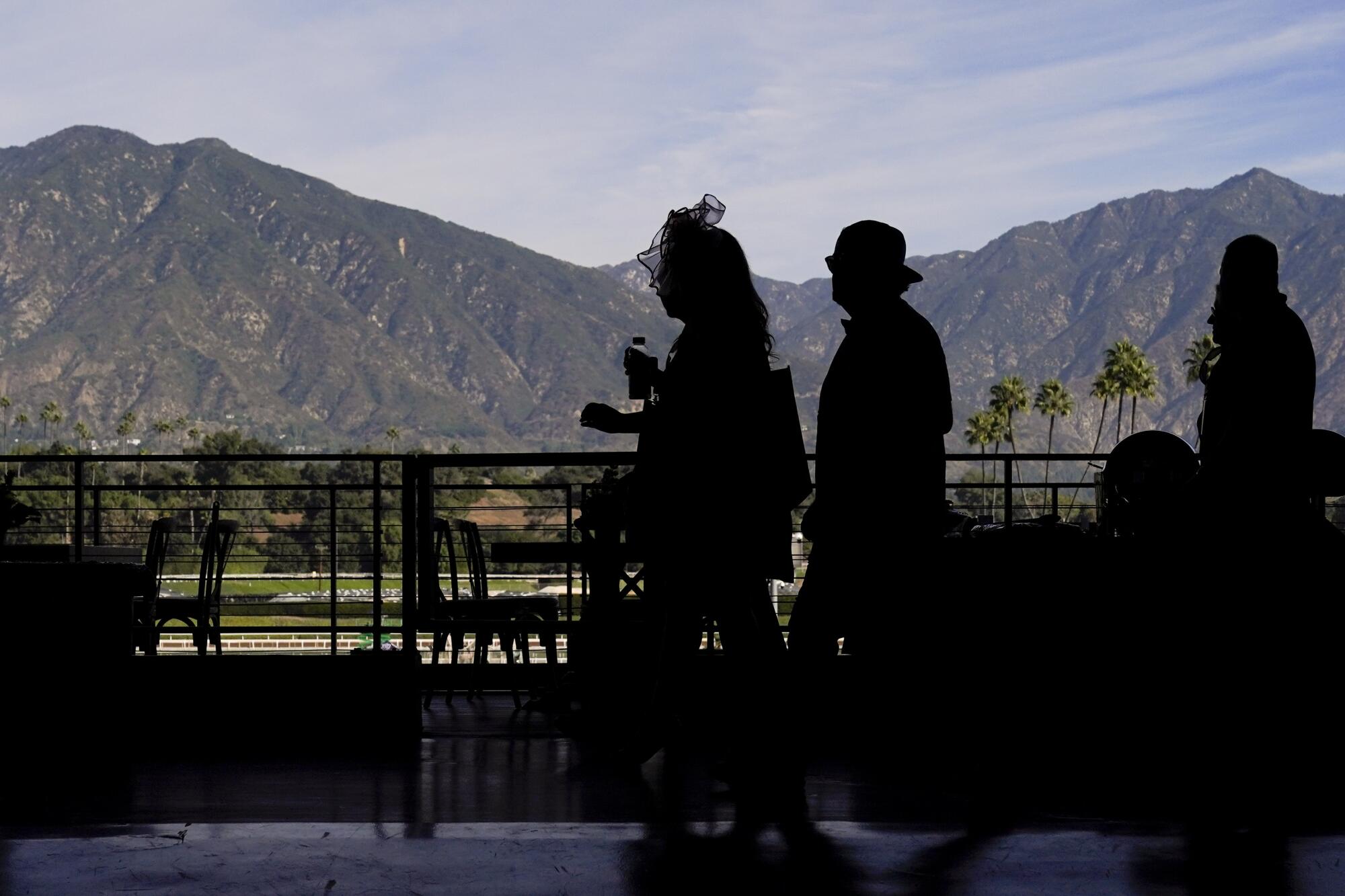 Fans arrive for the Breeder's Cup at Santa Anita Park in Arcadia on Nov. 4, 2023.