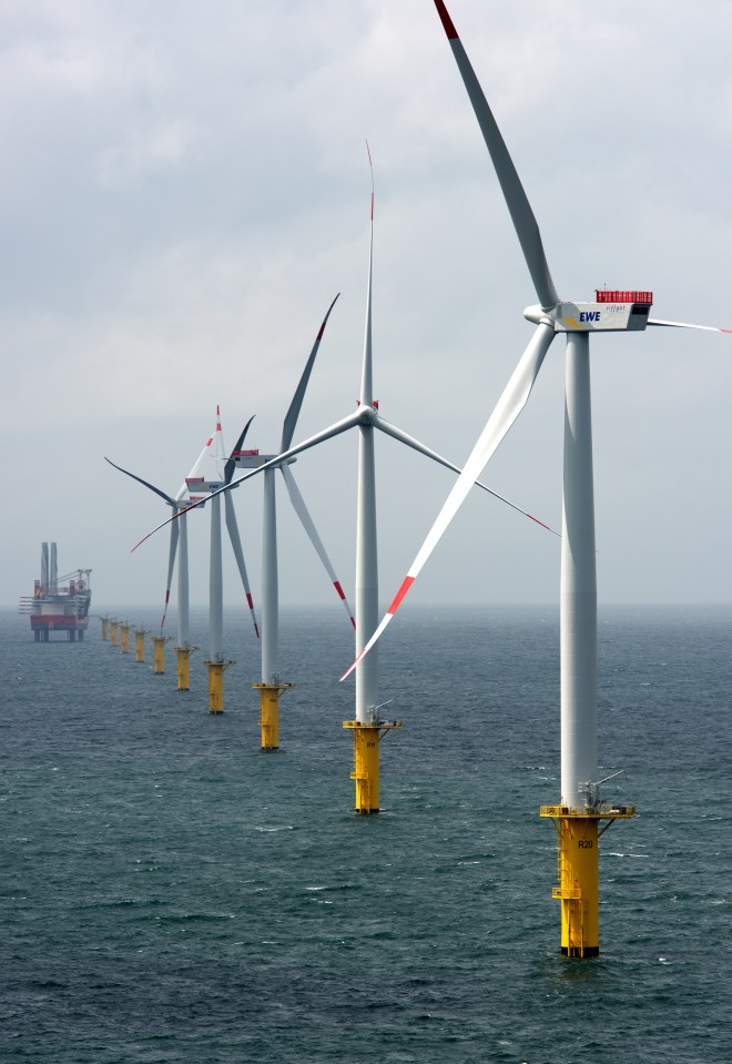 Offshore wind farm in the North Sea.