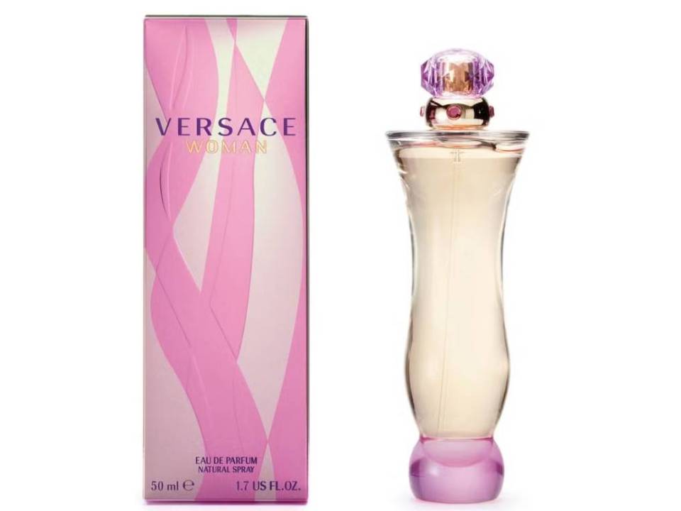 Versace Woman perfume bottle and box.