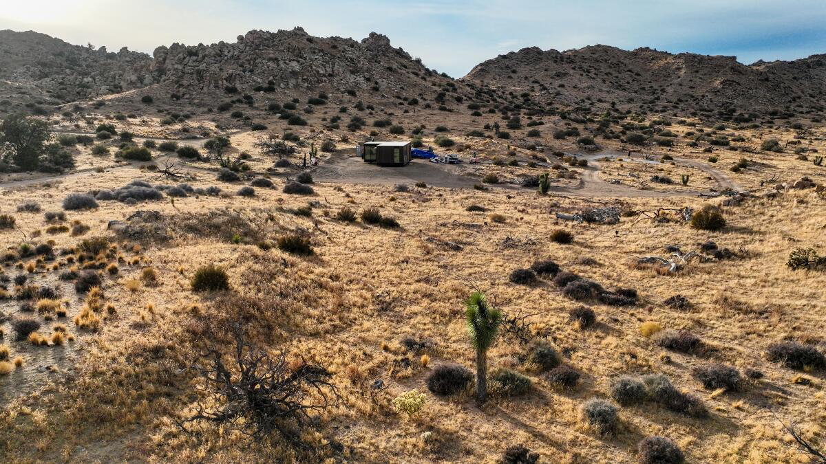 A prefabricated home in the Whispering Pines section of Joshua Tree National Park.