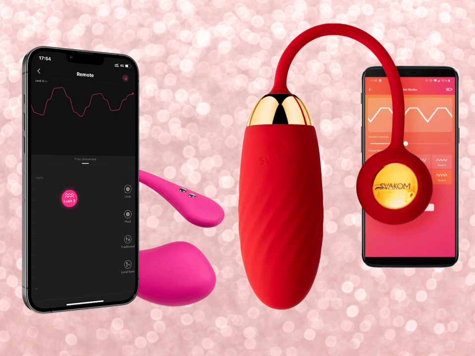 Two sex toys controlled by smartphone apps.