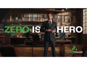 Actor Gabriel Macht as featured in Questrade's new ad introducing $0 trade commissions