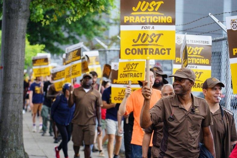 UPS will head back to the negotiating table next week after the company reached out to the Teamsters union in a last-ditch effort to avert a strike. UPS Teamsters' current contract expires July 31. Photo courtesy of Teamsters Facebook