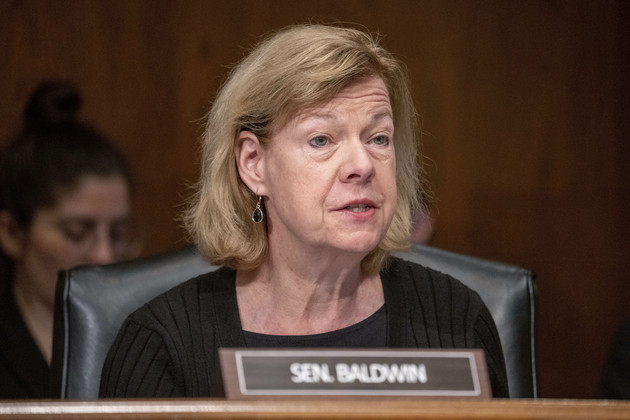 Sen. Tammy Baldwin speaks during a Senate Health, Education, Labor and Pensions confirmation on Capitol Hill, April 20, 2023.