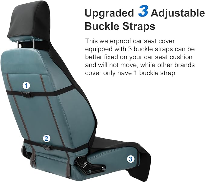 The three-buckle strap provides a contoured fit  while driving