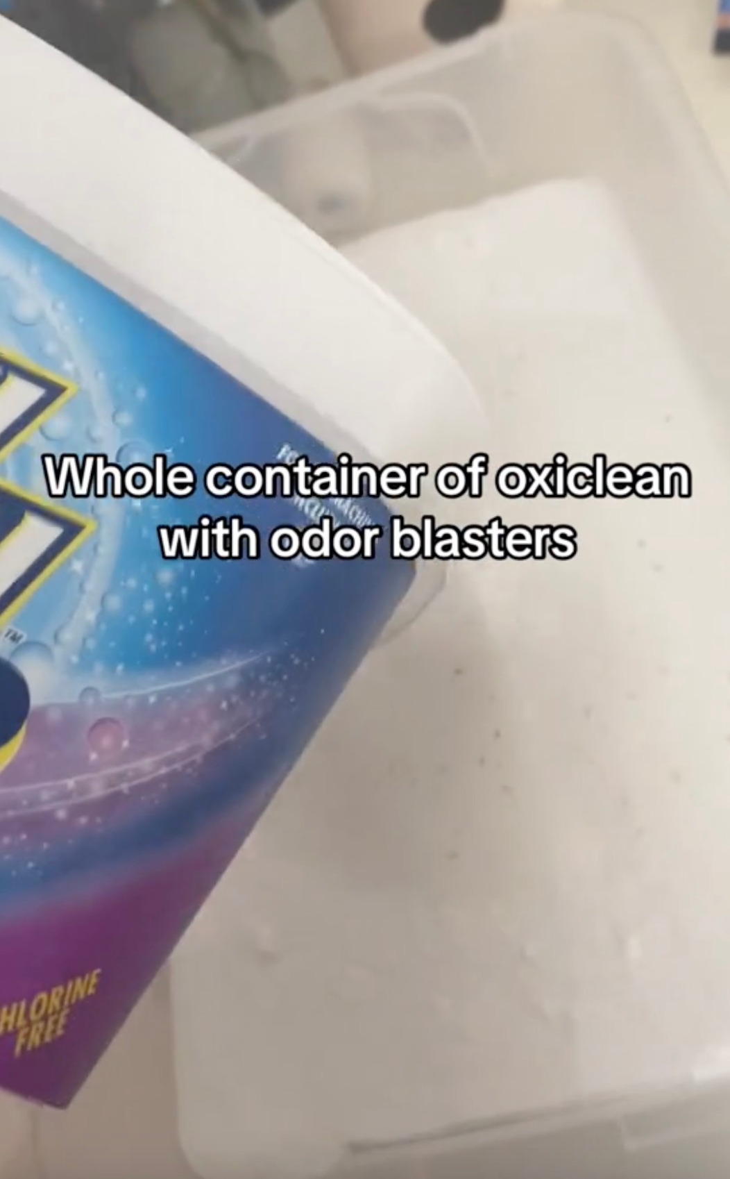 Oxiclean with odor blasters was also part of her magical - and great-smelling - mixture