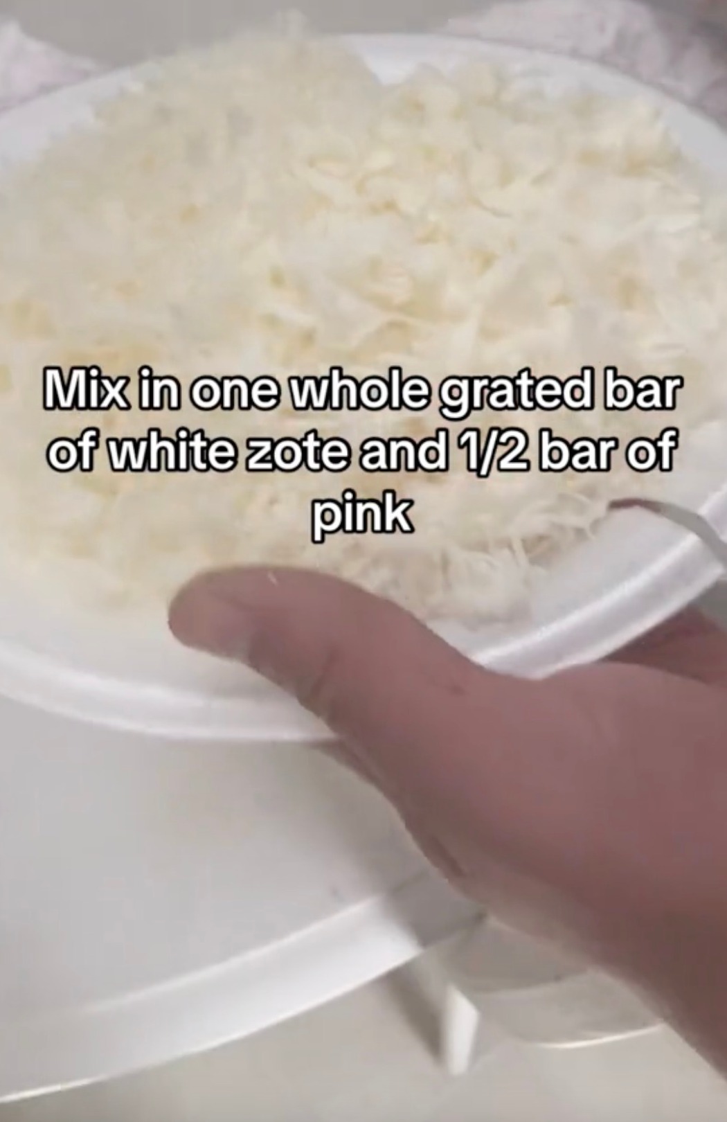 She grated a Zote bar which sells for under $2 at Walmart