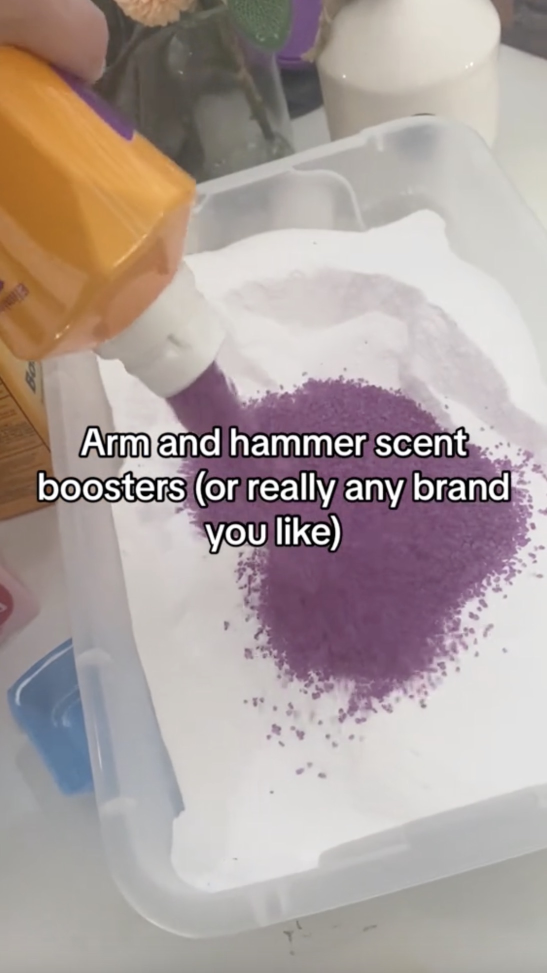 Her scent boosters added a burst of color to the cleaning concoction