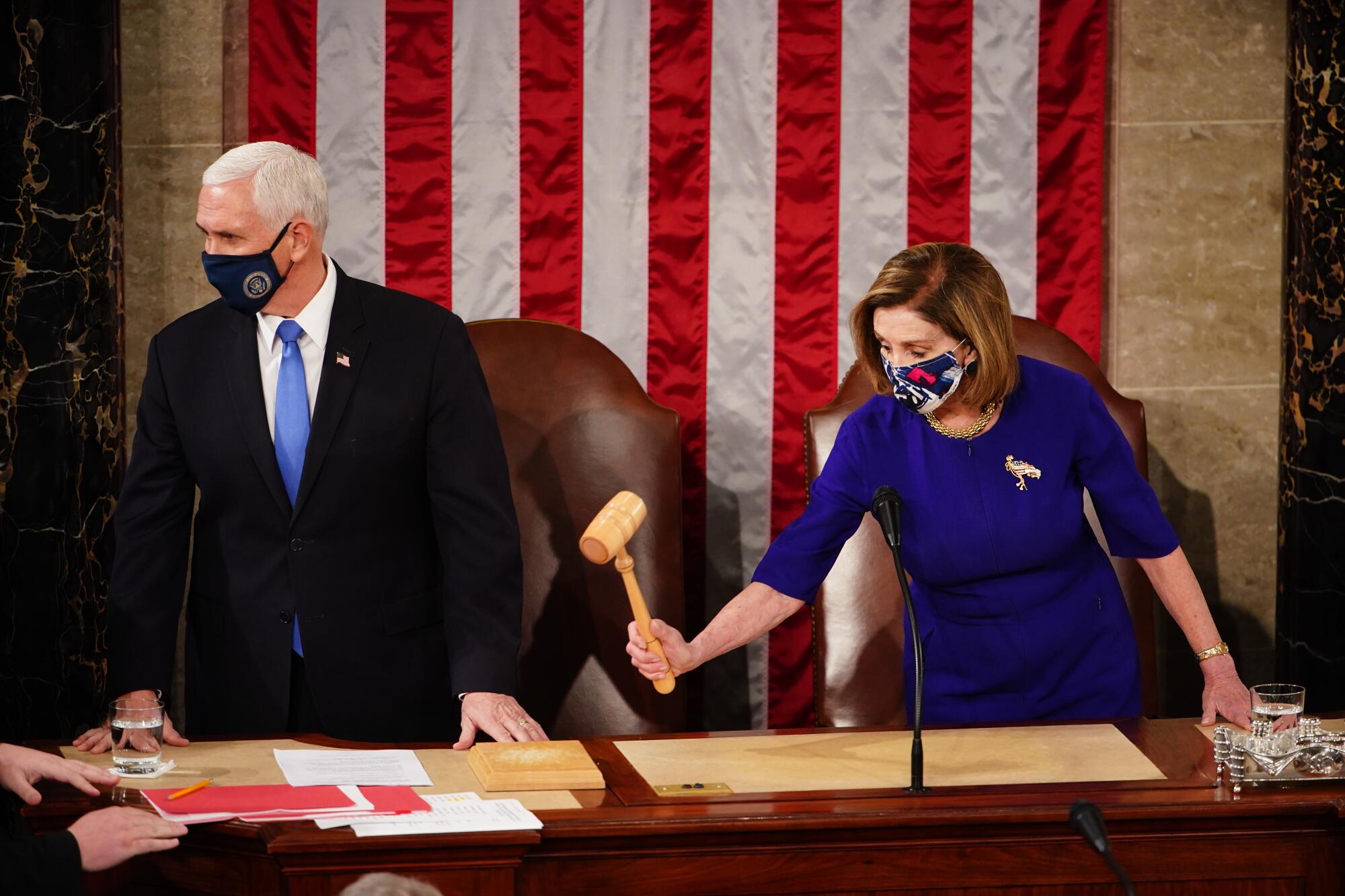 Speaker of the House Nancy Pelosi, D-Calif., and Vice President Mike Pence