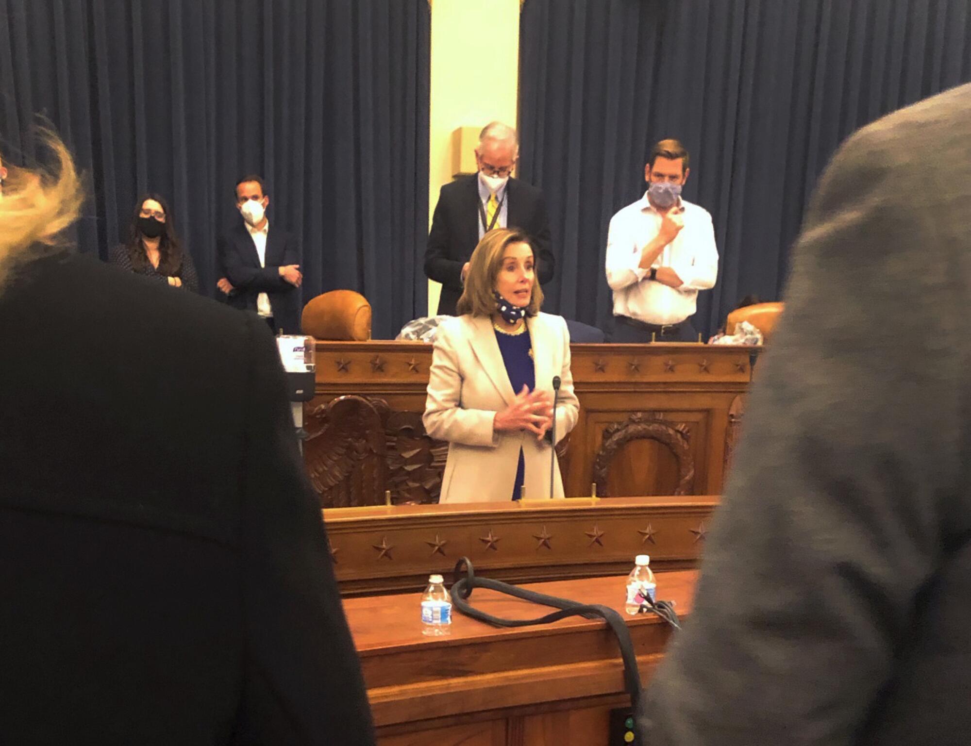 Then Speaker Nancy Pelosi (D-San Francisco) tells representatives that they 