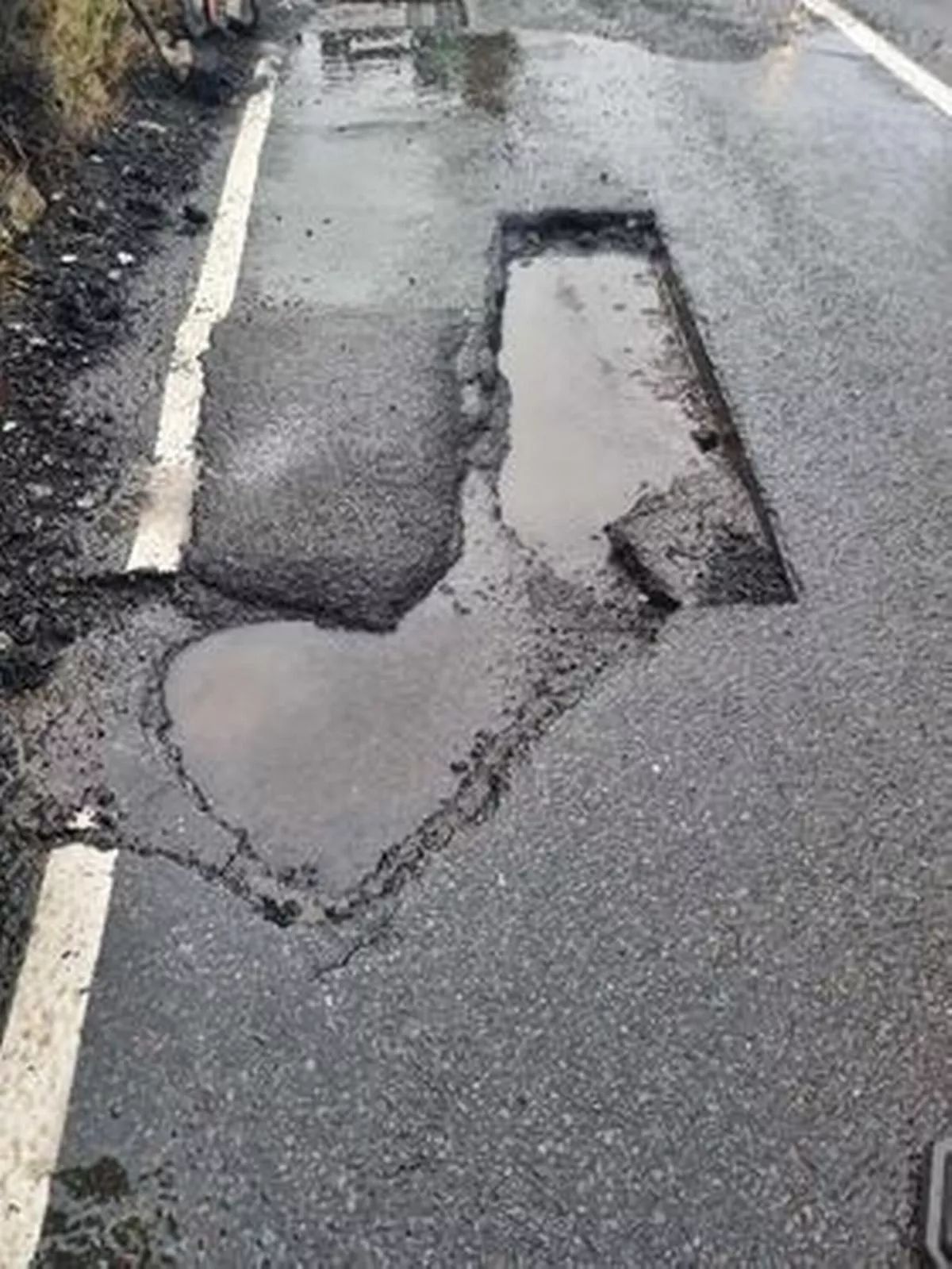 The motorist described the pothole as being like a 'crater'