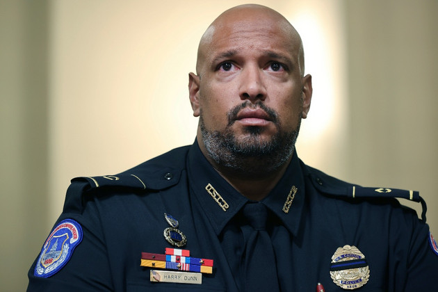 U.S. Capitol Police Sgt. Harry Dunn testifies before the House select committee hearing on the Jan. 6 attack on Capitol Hill.