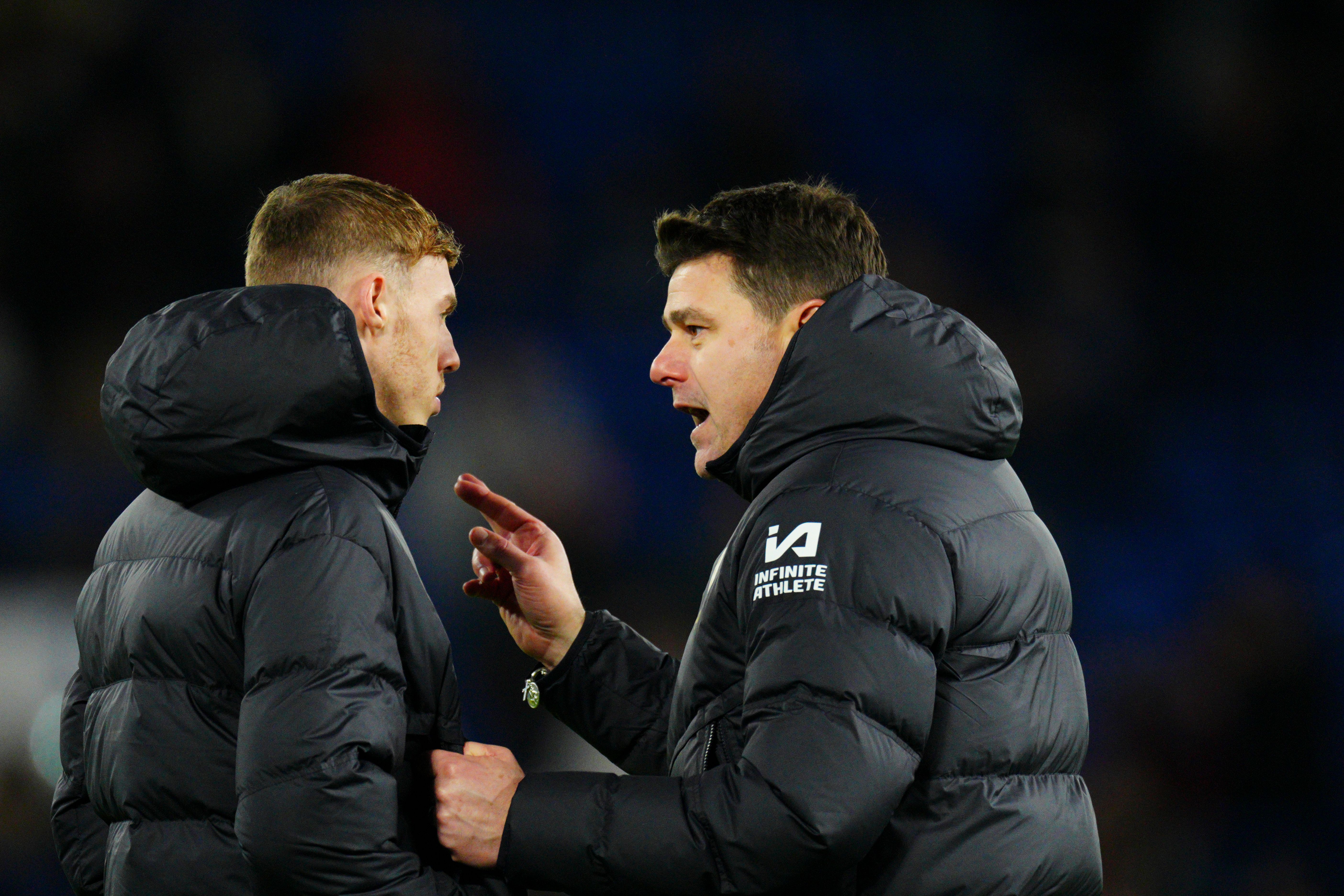 Pochettino had an animated discussion with Cole Palmer after the game