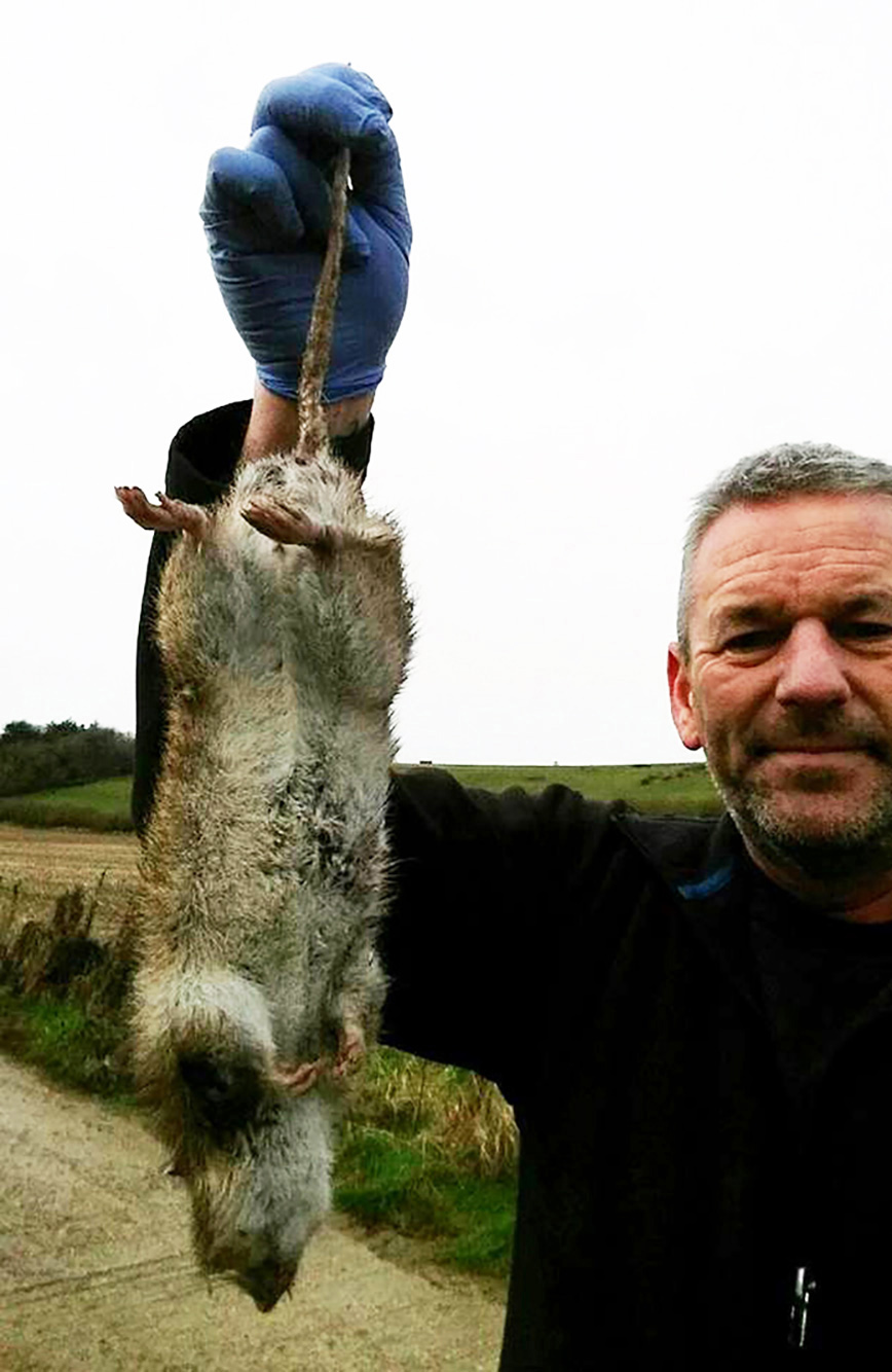 Dorset-based pest controller Terry Walker caught a giant 19-inch long mutant rat in 2018