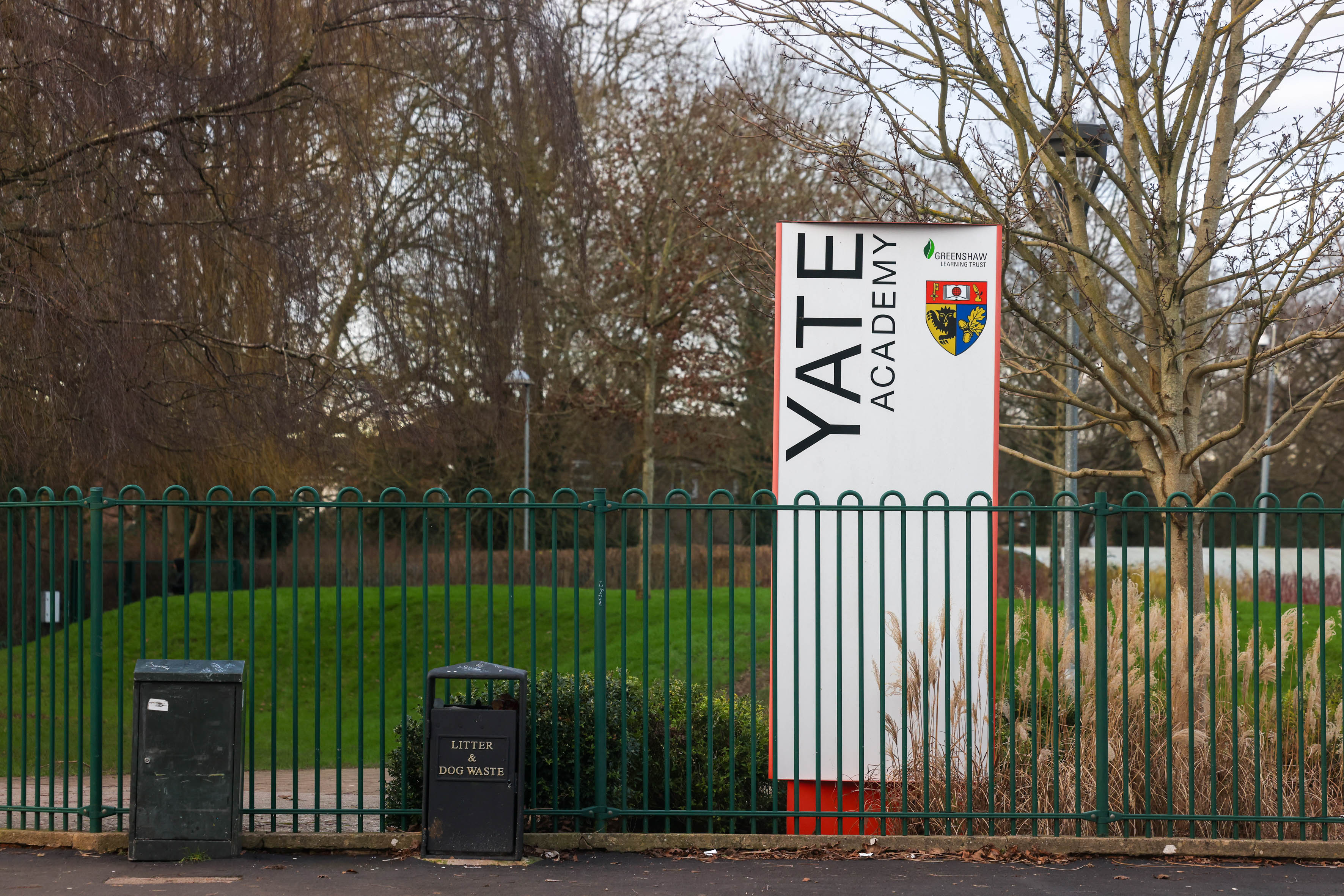 Students protested outside Yate Academy in South Gloucestershire on Monday morning