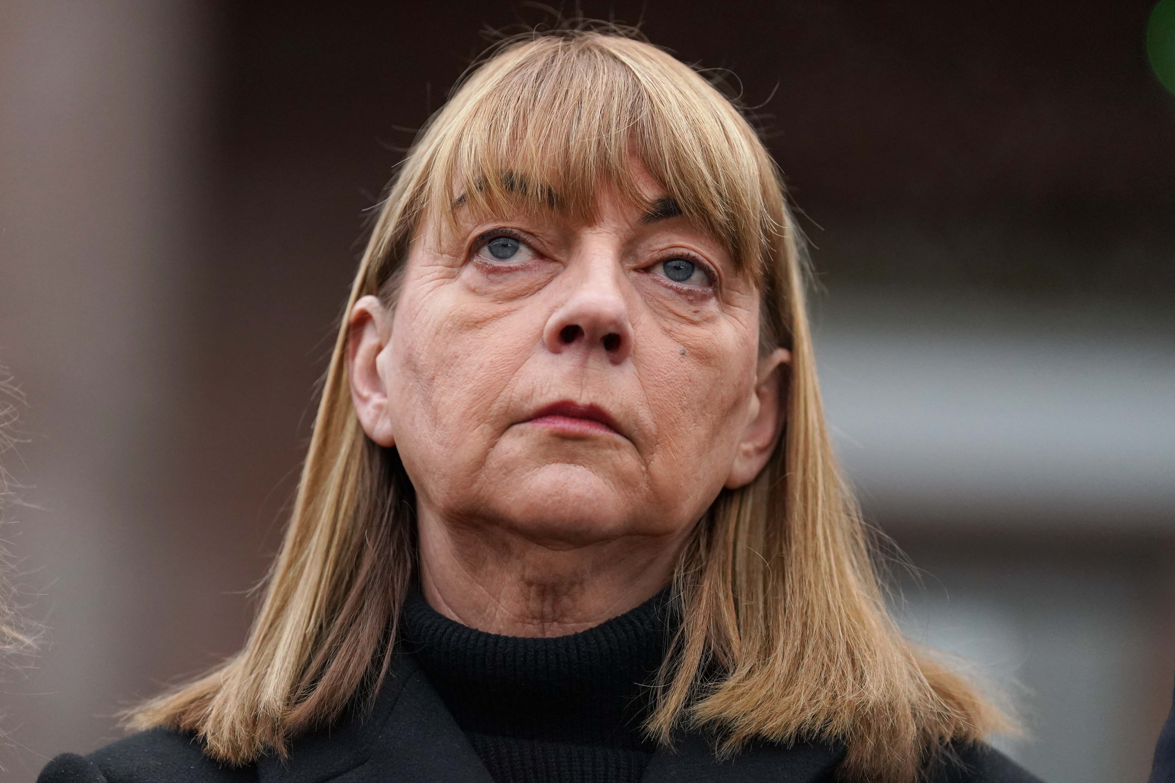 Katie Allan's mum Linda outside Falkirk Sheriff Court