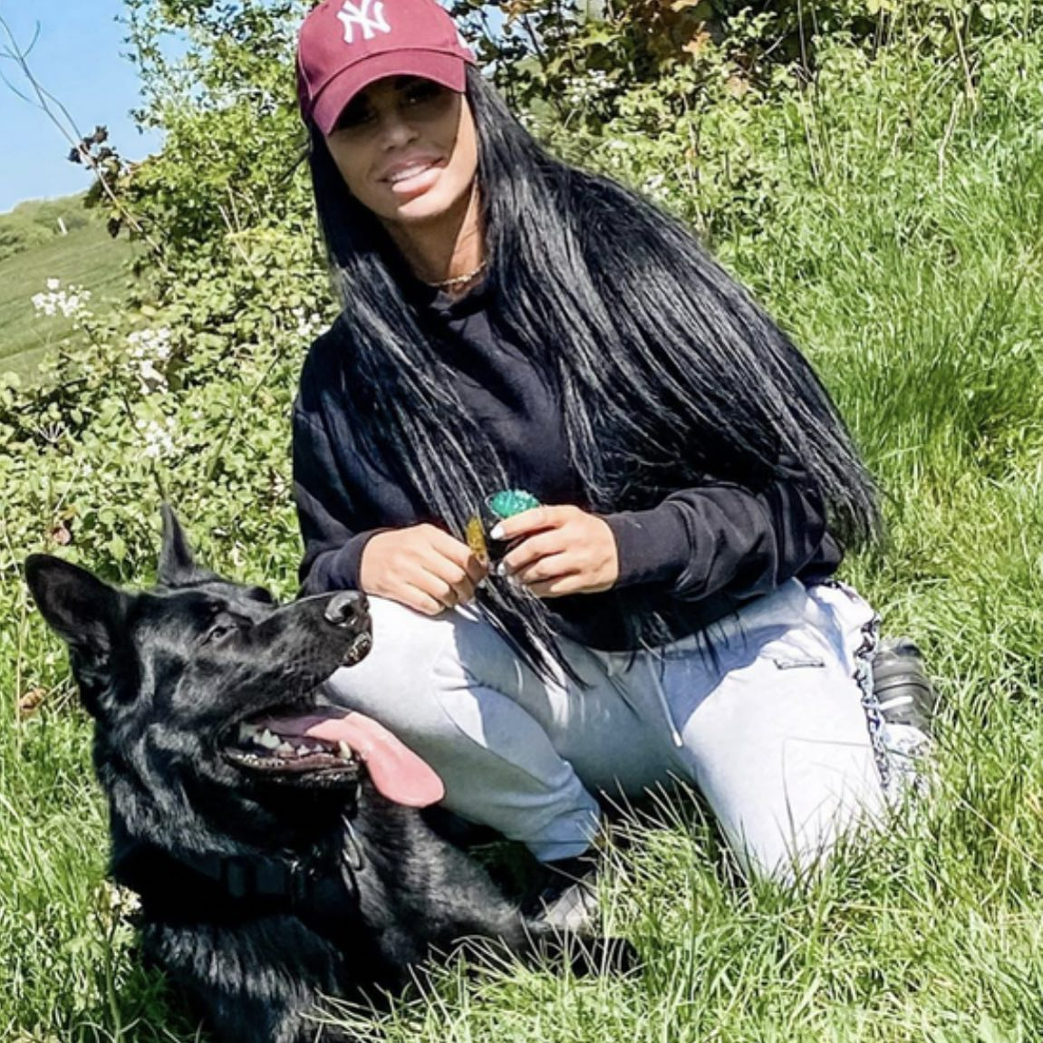 Katie pictured with Blade who died in June