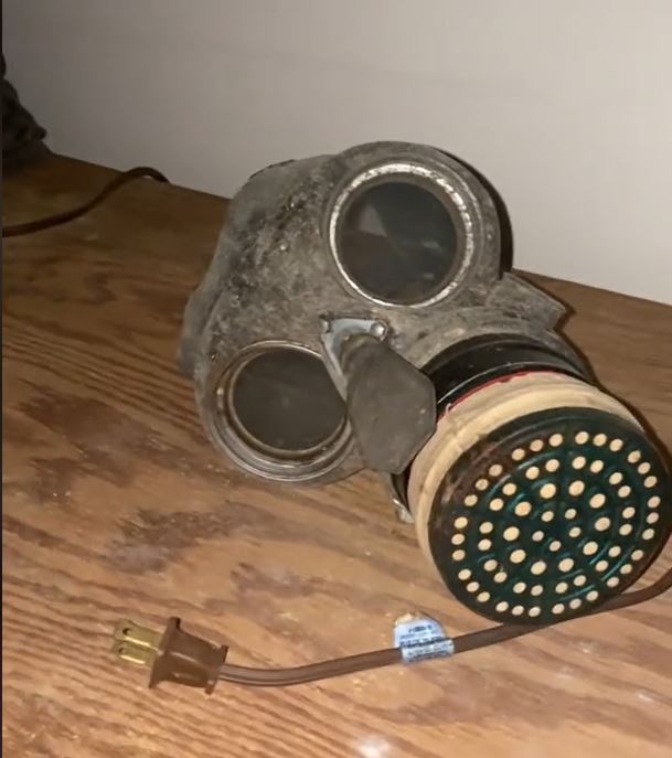 Carly revealed a number of creepy gas masks inside the bunker