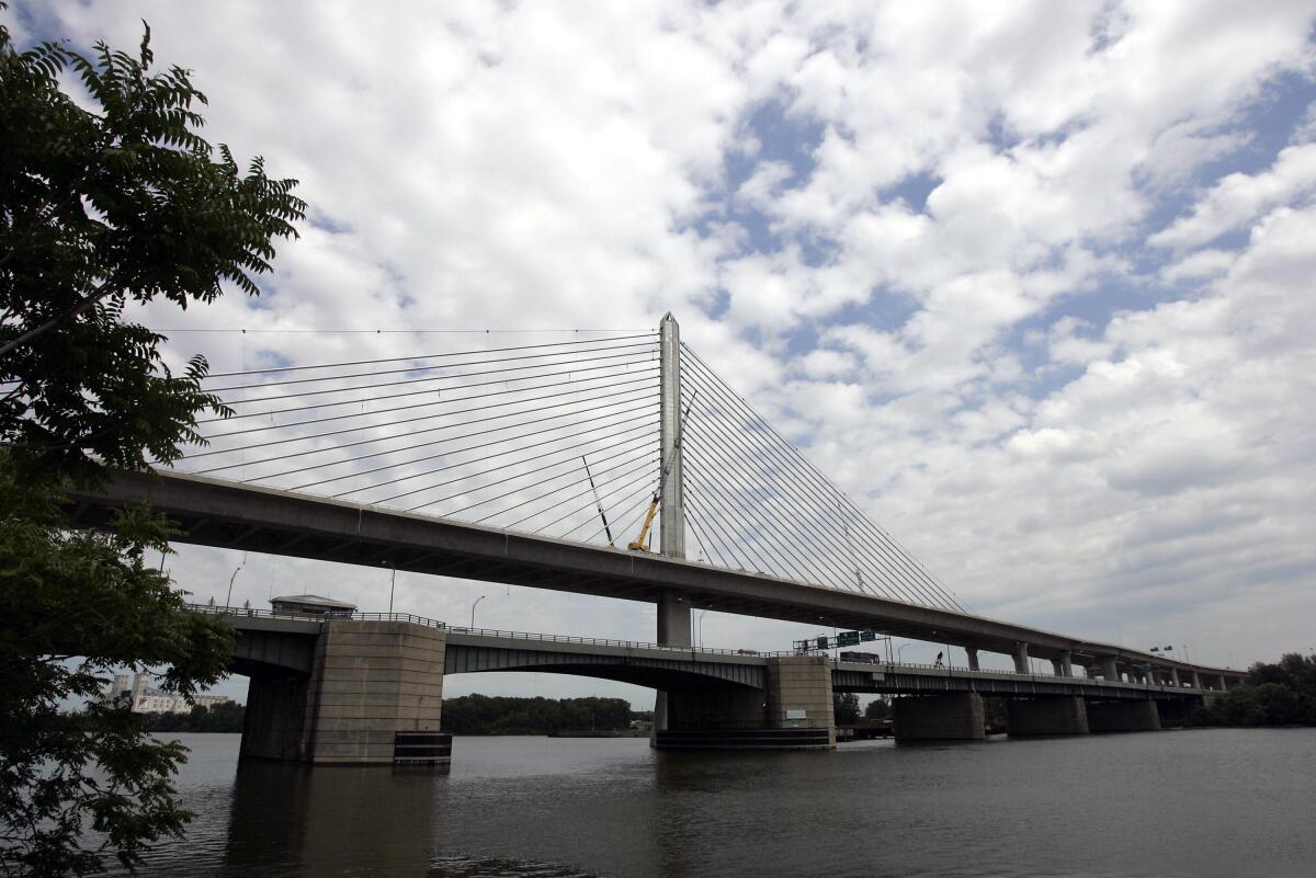 The new Veterans' Glass City Skyway bridge which crosses the Maumee River in Toledo, Ohio. 