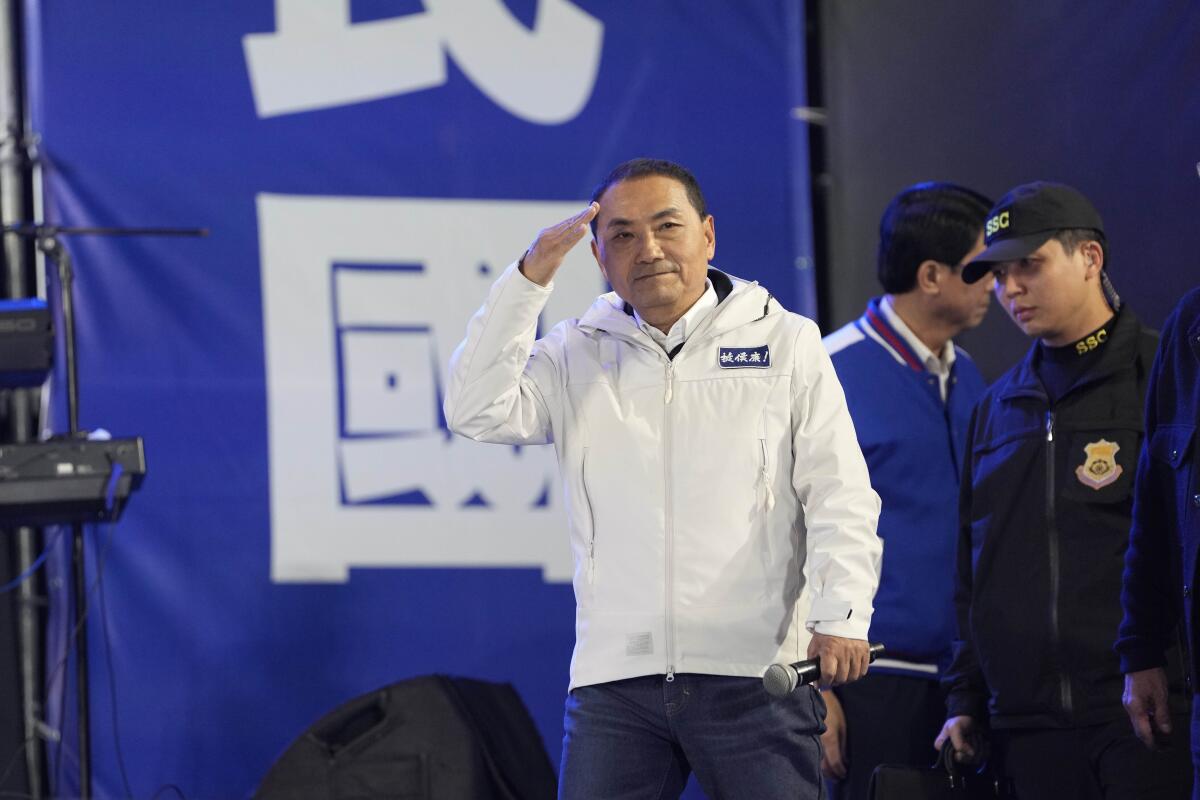 Taiwanese opposition party presidential candidate Hou Yu-ih