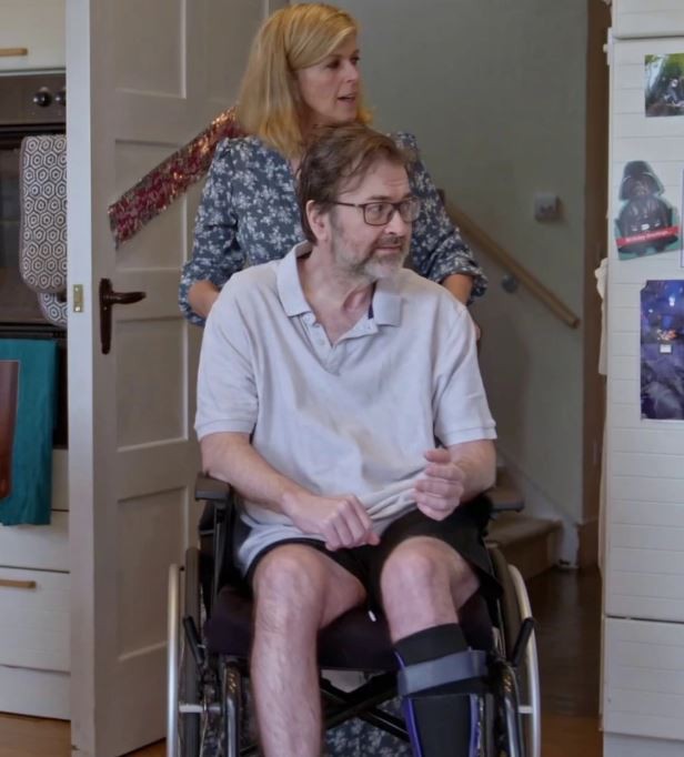 Kate was badly affected after the cost of husband Derek's care 'wiped her out financially'